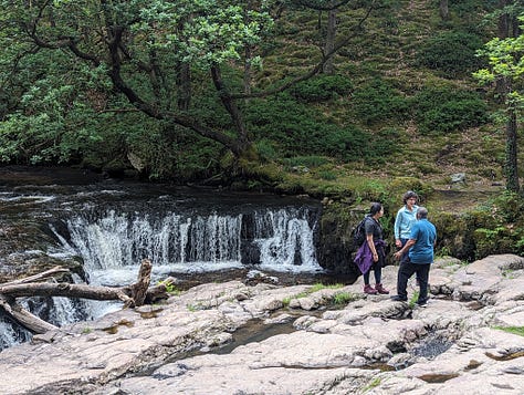 guided walk waterfalls brecon wales 