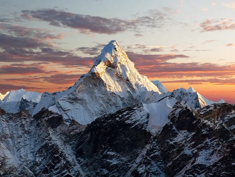 mountains, Mount Everest, stand, yoga, beautify, breathtaking 