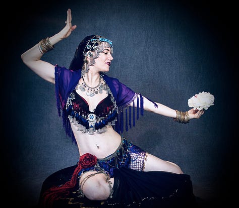 The author in a variety of poses and costumes with hints of all that Indian Dance adoration