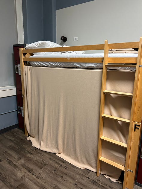 photos of the hostel, described in the caption