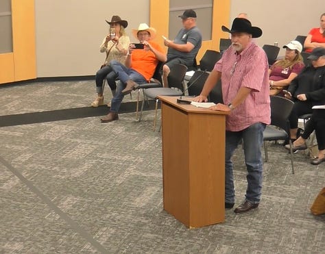Members of Citizens Defending Freedom speak at the October 2023 board meeting in Plano ISD