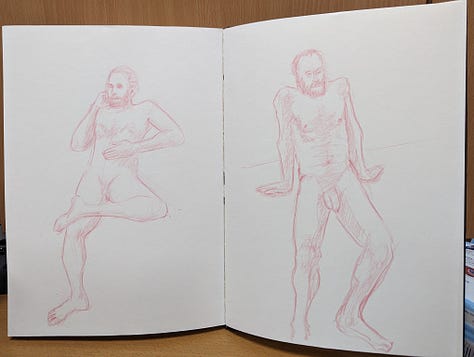 life drawings of a male nude in cardiff