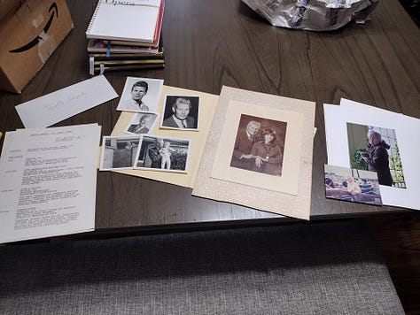 photos of the contents of the box sent by Wiley's family