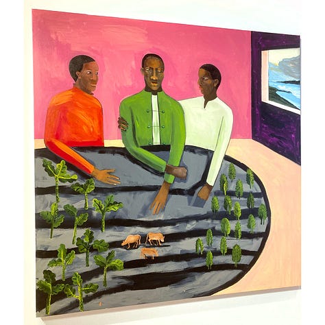 Figurative and narative paintings by Lubaina Himid