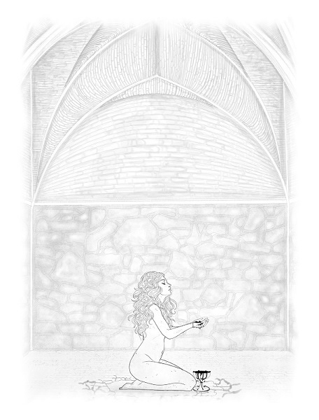 The new bookplate, showing a sketch version of the book's front art (please check the alt on the above image set for full descriptions on the cover art). The bookmarks feature Meya on one side, the same art as on the front cover, with the added quote "Break the cycle and transcend". The back of the bookmark features Lord Deminas, the same art as the back of the cover, with the added quote "Hello there, my pet."