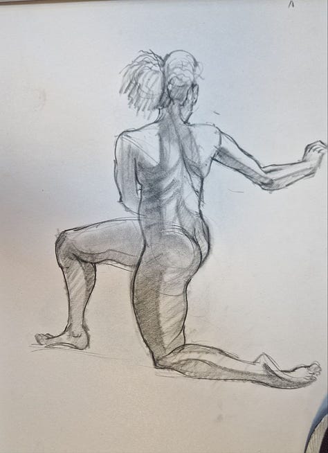 life drawing of nude female in Cardiff