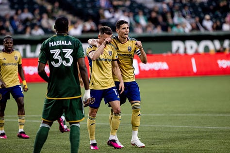 Maikel Chang scored two goals less than four minutes apart in the second half to help RSL rally twice to beat the Portland Timbers, 4-3, in the Lamar Hunt U.S. Open Cup Round of 32 at Providence Park. (Photo: Laura Dearden, Real Salt Lake)