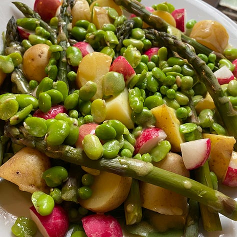 Pictures of Diana Henry’s salad recipe in stages