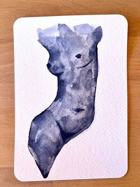 watercolour nude female form