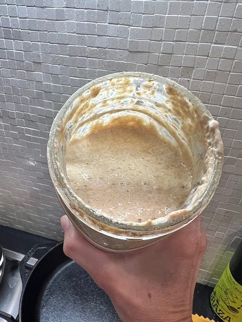 sourdough starter in a jar