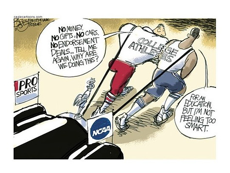 ncaa not paying college athletes cartoon
