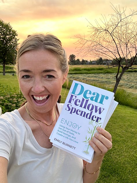 Author holding copies of her book in 3 settings.