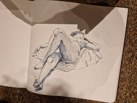 life model sketches in cardiff life drawing