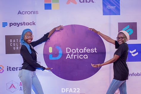 Several moments of in-person event by Data Community Africa from 2022 - 2023