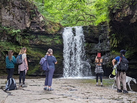 guided waterfall walk in the brecon beacons