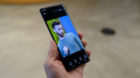 Multiple images showing the Moto Edge+ camera at 35mm, 50mm and 85mm focal lengths as well as what the final images look like on the phone itself.