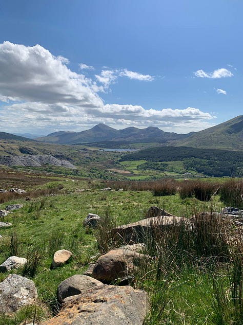 scenic views of natur and the hillside on snowdon, north wales