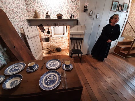 Pictures of the inside of the Jennie Wade house including rooms set up to look as they would have in 1863 on the day she was killed.