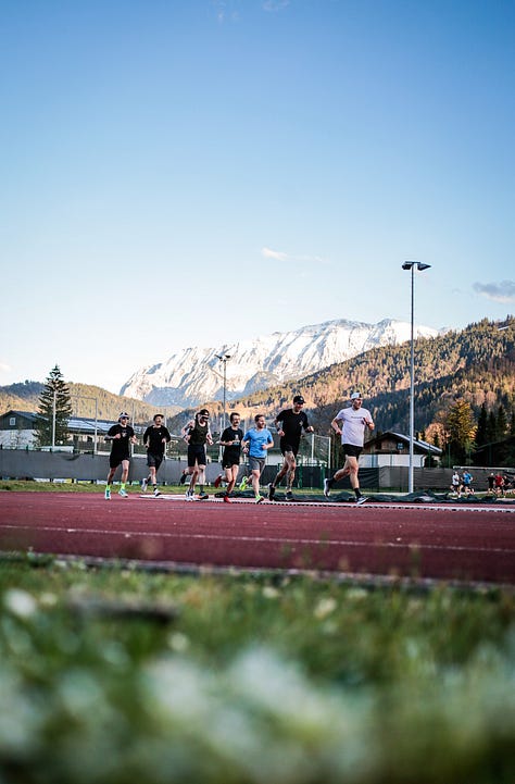 A selection of beautiful track photos showing mountains in the background