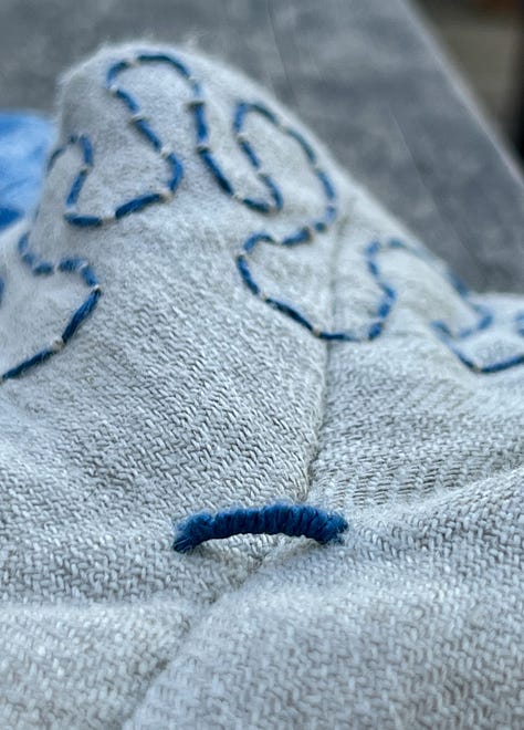 Images of different hand stitches