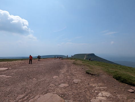 hiking on pen y fan in the brecon beacons