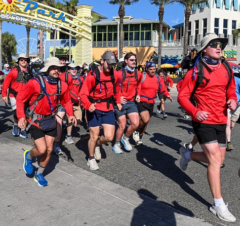 The brothers of Alpha Tau Omega Walk Hard completed their 128.3-mile journey on Wednesday.  They were able to raise $105,000 that will go to Jeep Sullivan's Outdoor Adventures, Inc. for wounded veterans.  