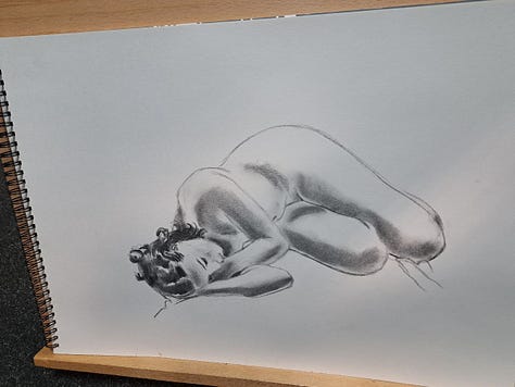 life drawing of nude model in cardiff