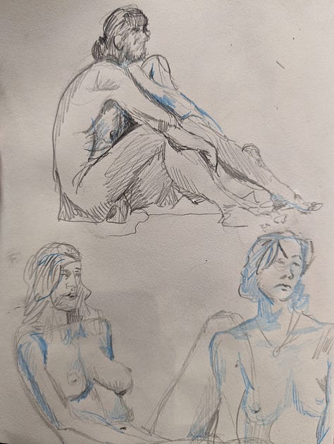 life drawings of models in cardiff