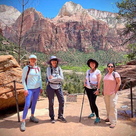 Hiking in Zion National Park.