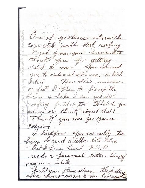 a letter written by Helen Jesme to Montgomery Ward in 1942