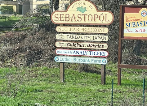 City of Sebastopol entrance with Analy Tigers sign