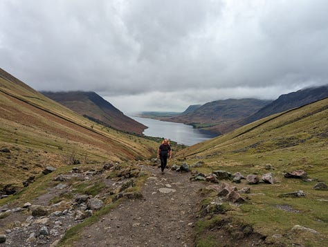 walking up Scafell Pike