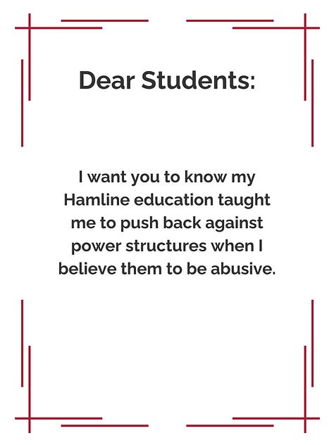 Poster entitled "Dear Students," with information I want them to know.