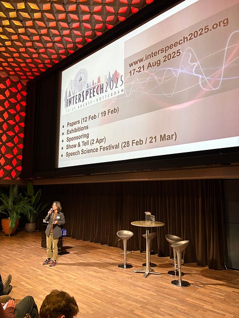photos of speakers and panelists at Dutch Speech Tech Day