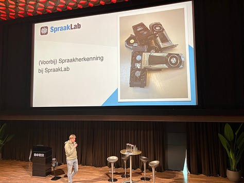 photos of speakers and panelists at Dutch Speech Tech Day