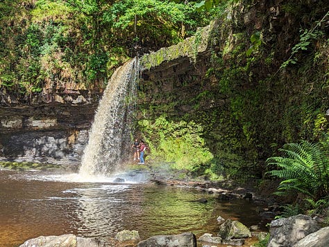 guided walk at the waterfalls of the brecon beacons