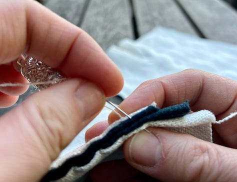 Images of different hand stitches