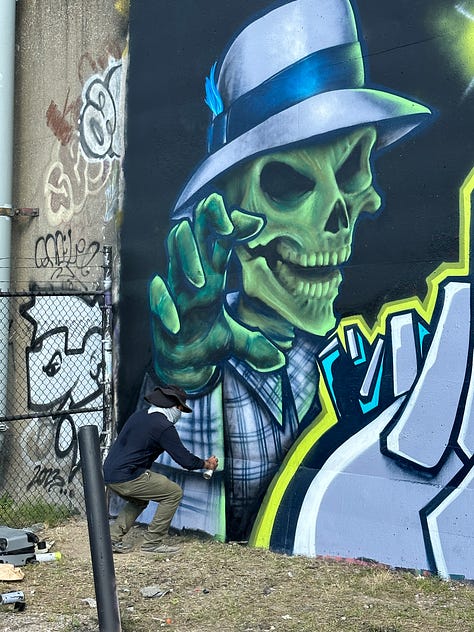 Photos of graffiti art murals