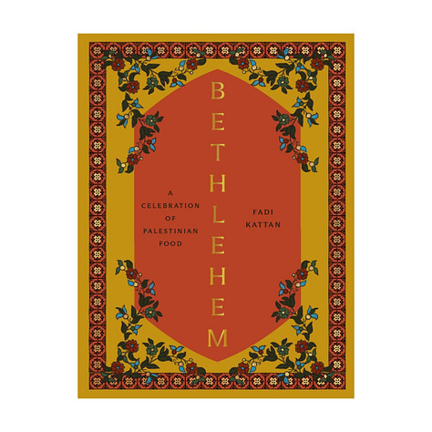 3 images of gift ideas: a jar of chocolate tahini, Bethlehem cookbook and a winter camel jumper