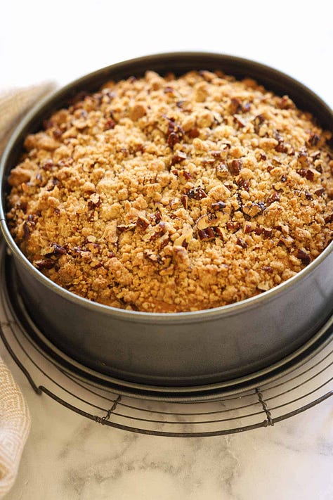 Step-by-step of easy crumb cake recipe