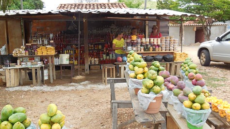 Fruits, vegetables, brooms, me in the house of spirits, pressure cookers, lamps, roadside stands and peppers.