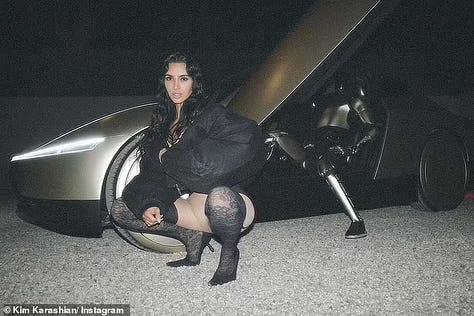 Kim Kardashian's photoshoot with Elon Musk's Tesla Bot.