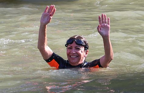 Paris Mayor Anne Hidalgo, swimming in the Seine