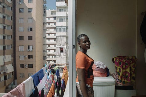 Aline Deschamps' photos of exploited African women enjoying a moment of freedom at the beach in Beirut.