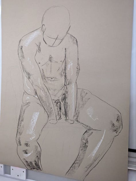 nude model posing for drawing cardiff