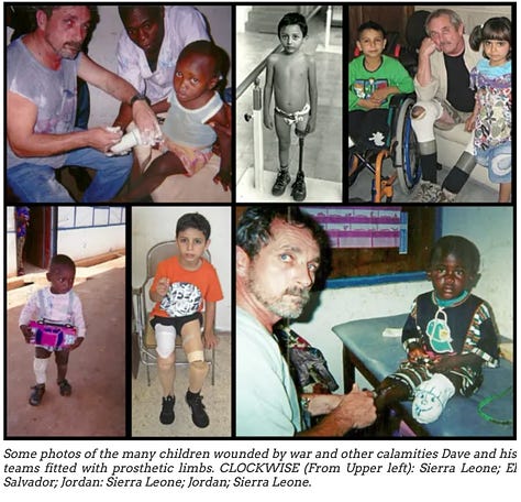 Images of a man who fitted artificial limbs around the world