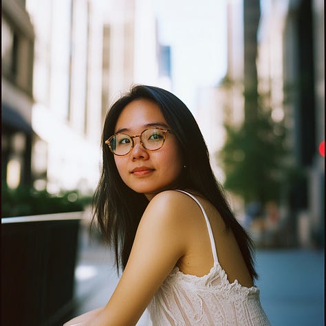 Photos of a woman on different films: Kodak Portra 400, Fujifilm Velvia 50, Ilford HP5 Plus 400