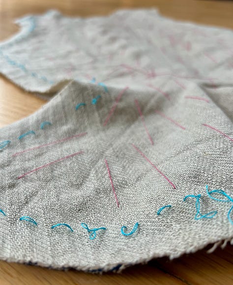 Images of different hand stitches