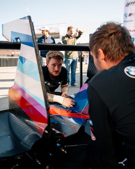 BMW M Team RLL crew members prep their cars and plan their attack ahead of the IMSA Monterey round at Laguna Seca in May 2025. Photos by Walter Fulbright.