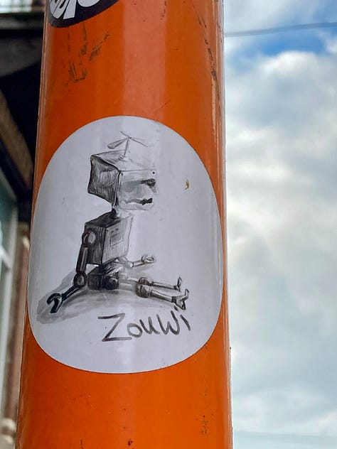 6 stickers ion lampposts n Brussels